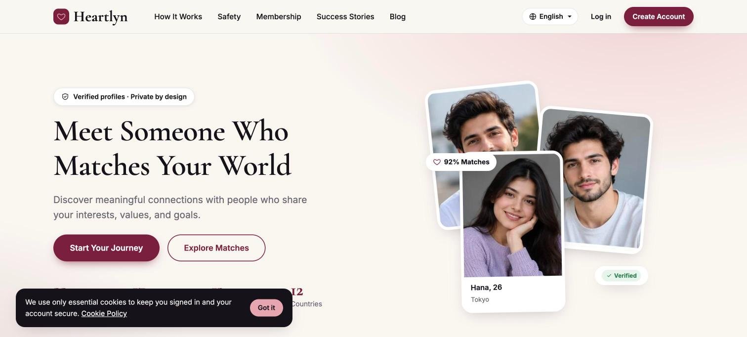 Heartlyn - Modern Dating & Matchmaking Platform